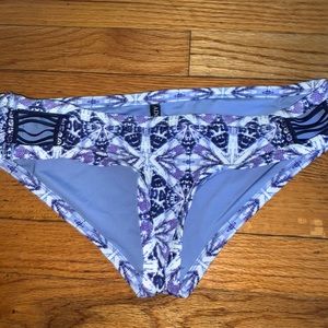Blue patterned bikini bottom